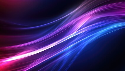 Wall Mural - abstract glowing purple blue waves dark background design