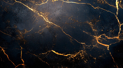 Naklejka na meble Dark Blue Stone Surface Embellished With Golden Veins