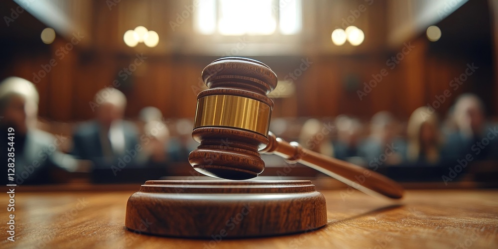 Judge hammer striking gavel in courtroom during us china trade war ...