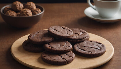 Wall Mural - batch of chocolate shortbread cookies