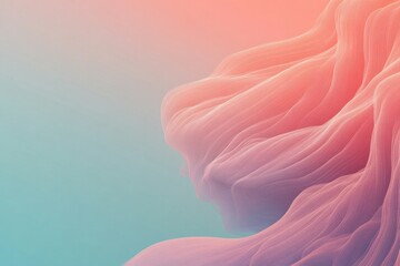 Wall Mural - abstract visualization of flowing ink lines morphing into trees and landscapes vibrant color gradien