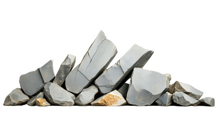 Wall Mural - Dark rocks on black, a study in texture and contrast of natural stone formations