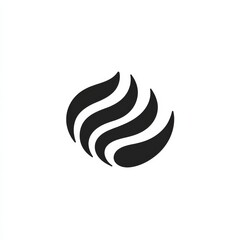 Aufkleber - Minimalist Black and White Logo Design with Abstract Rounded Shapes Creating a Swirl or Globe-like Illusion