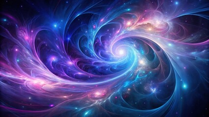 Wall Mural - cosmic nebula background with swirling purple and blue tendrils, abstract, futuristic, abstract, fut