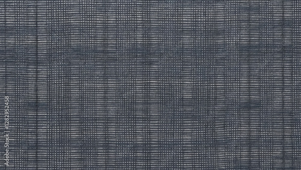 textured fabric pattern in shades of dark blue and gray with a grid ...