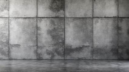 Poster - Concrete wall texture with large panels and smooth floor in industrial urban setting