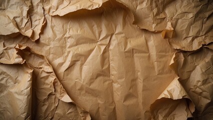 Canvas Print - Crumpled brown paper texture background for design and creative projects