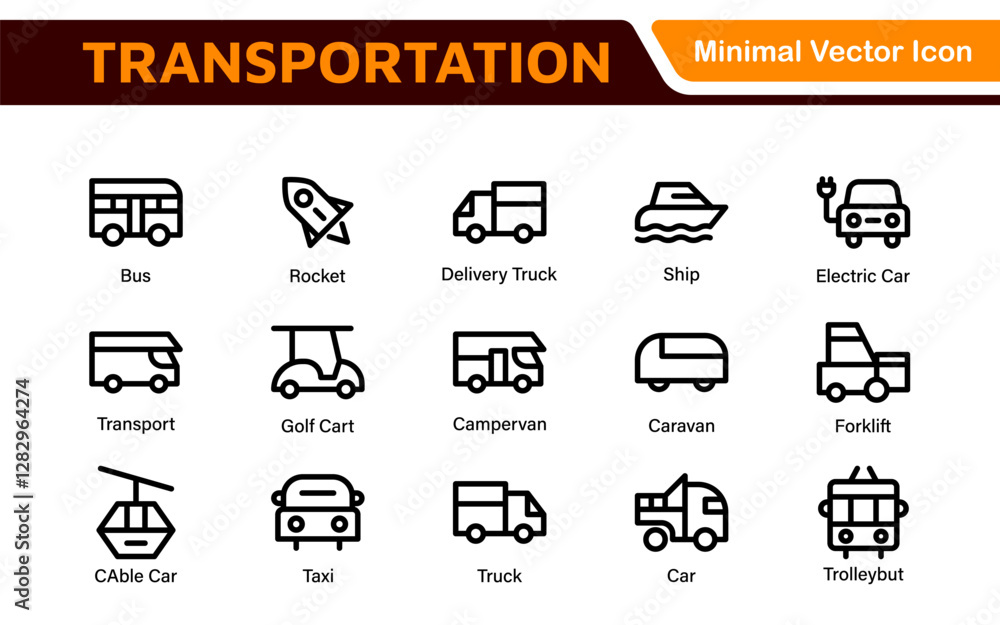 Transport icon set. Containing distribution, shipping, transportation ...