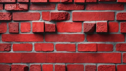 Canvas Print - red brick wall texture with uneven surface and varying brick sizes creating a rustic and aged appear