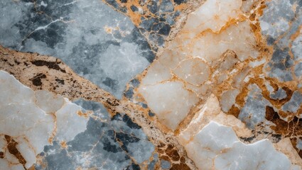 Canvas Print - beautifully textured natural stone surface with blue, gray, and golden brown patterns showcasing min