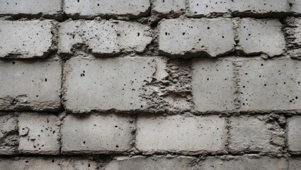 Poster - Concrete wall texture with visible imperfections and irregularities in brick layout and surface treatment