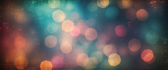 Aufkleber - Colorful bokeh background with soft focus circles in various shades against a textured gradient backdrop