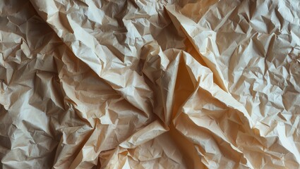 Leinwandbilder - Crumpled textured paper background in light beige color creating depth and dimension for various design applications