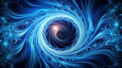 Wall Mural - dark swirling vortex in a modern abstract blue background with intricate patterns and shapes , dark 