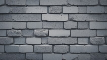 Poster - Textured gray brick wall with uneven surface and various shades creating a rustic and industrial appearance suitable for backgrounds and designs.