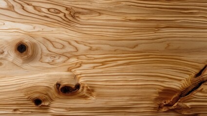 Aufkleber - Close-up view of natural wood texture with distinct grain patterns and knots in a light brown tone