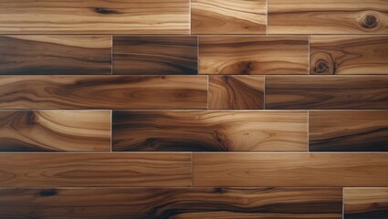 Aufkleber - natural wooden texture background with varying shades of brown in rectangular planks arranged in a seamless pattern