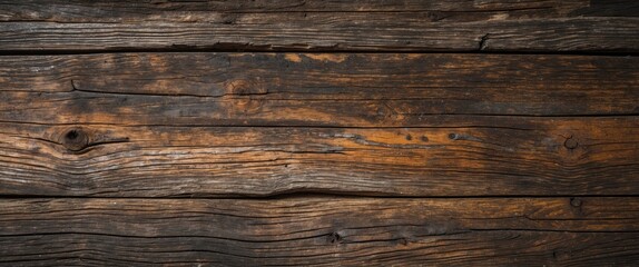 Aufkleber - Textured rustic wooden planks background with dark tones and natural grain pattern