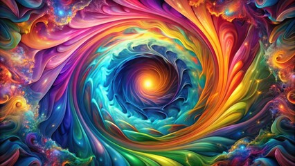 Wall Mural - colorful swirling vortex emerging from a kaleidoscope of shapes and forms, each element morphing int