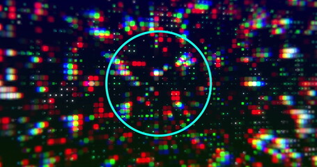 Wall Mural - image of shapes over light spots on black background