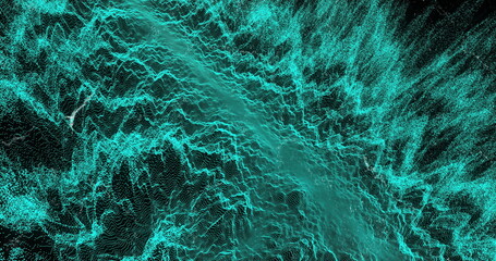 Wall Mural - image of glowing light trails moving over black background