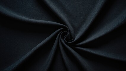 Aufkleber - Black fabric texture with a swirling pattern creating an abstract background suitable for elegant design templates or creative projects.