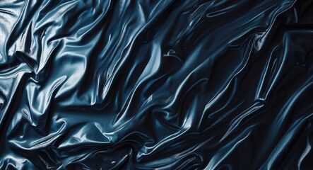 Aufkleber - Elegant black polished aluminum background with a sleek stainless steel texture showcasing smooth, rippled fabric-like surface details.