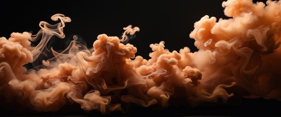Wall Mural - brown abstract smoke waves billowing on a dark background creating a dramatic and artistic visual su