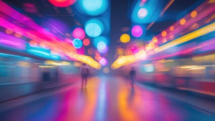 Wall Mural - vibrant abstract background with blurred colorful lights creating a dynamic motion effect ideal for 