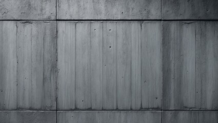 Wall Mural - Textured concrete wall surface with vertical grooves and a gray color scheme suitable for backgrounds and architectural designs