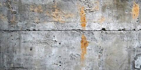 Poster - Rough textured concrete wall featuring grey tones with orange accents and visible imperfections creating an industrial backdrop ideal for design use.
