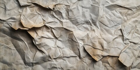 Aufkleber - Textured aged wrinkled paper background in shades of brown and gray with deep creases and folds creating an artistic and vintage appearance.