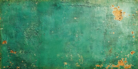 Aufkleber - Rustic teal background with subtle textures and orange rust spots, creating a vintage and weathered look ideal for design and decor use.