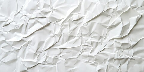 Leinwandbilder - Crumpled white paper texture in a minimalist style with a smooth surface and subtle shadows enhancing the folds and creases for dynamic depth.