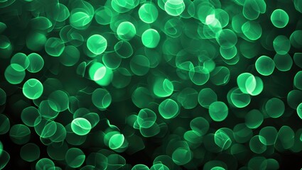 Wall Mural - green bokeh background with soft circular shapes and varied light intensities creating an abstract d