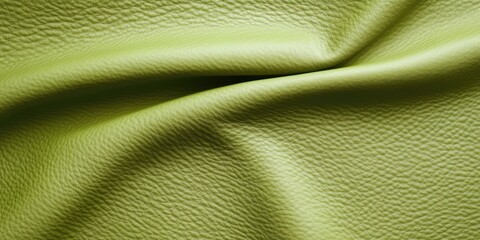 Aufkleber - Textured lime green leather fabric with gentle folds and creases, showcasing a soft sheen and intricate surface details, ideal for upholstery design.