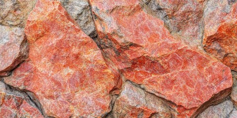 Aufkleber - Coral hue granite wall texture featuring irregular rock formations with shades of orange and gray creating a natural rugged surface aesthetic.