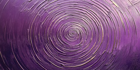 Poster - Swirling purple and gold textured background with circular patterns creating a mesmerizing visual effect ideal for modern design projects.