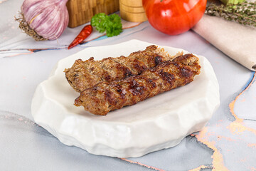 Wall Mural - Beef kebab minced meat shashlik