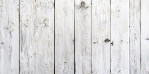 Leinwandbilder - Whitewashed wooden wall planks arranged vertically with varying shades and textures giving a rustic, weathered appearance in a neutral setting.