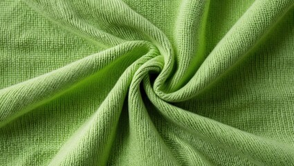 Sticker - Vibrant apple green knitted fabric texture on a clean white background showcasing soft fibers and intricate patterns for fashionable designs.