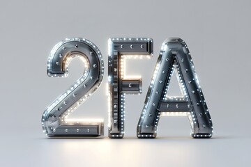 shiny metallic letters with illuminated accents convey modern se