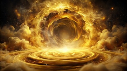 Wall Mural - ethereal vortex of golden smoke and dust , otherworldly, mystical, otherworldly, mystical, ethereal,