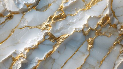 Poster - White marble with gold veining pattern texture background high resolution detailed surface decoration design