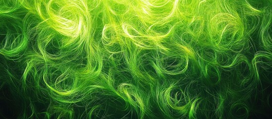 Leinwandbilder - Vibrant green swirling grass texture illuminated by warm sunlight creating an abstract natural background perfect for banners or wallpapers.