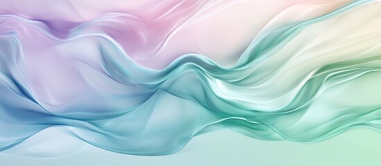 Aufkleber - Multicolored marble texture with shades of blue, green, pink, against a light mint liquid wave backdrop creating an abstract design.