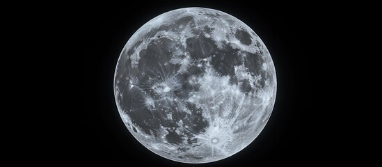 Aufkleber - Majestic full moon illuminated against a deep black night sky with intricate lunar surface details capturing celestial beauty and wonder.
