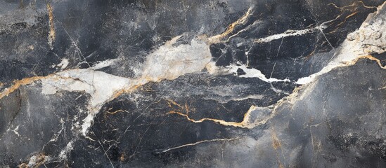 Leinwandbilder - Vintage textured marble surface with dark tones, hints of gold veining, and a worn rustic appearance, suitable for backgrounds and designs.