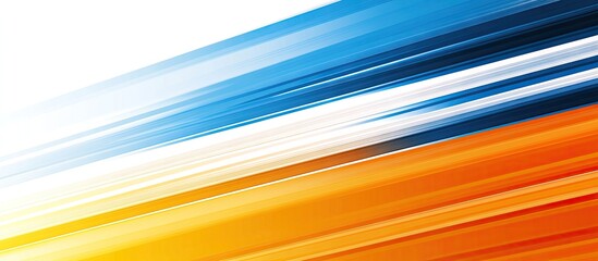 Aufkleber - Vibrant tricolor abstract background featuring diagonal stripes in orange, blue, and white blending smoothly from left to right on a gradient canvas.
