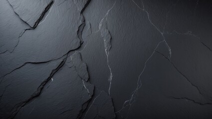 Wall Mural - textured dark slate stone background with uneven surface and natural cracks showing detail and depth